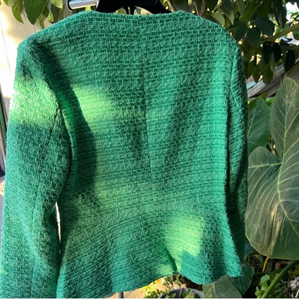 Maje tweed blazer green & gold buttons - Picture 3 of 5